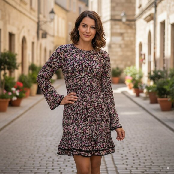 NWT Lost & Wander AU REVOIR LS MINI DRESS - Picture 1 of 6